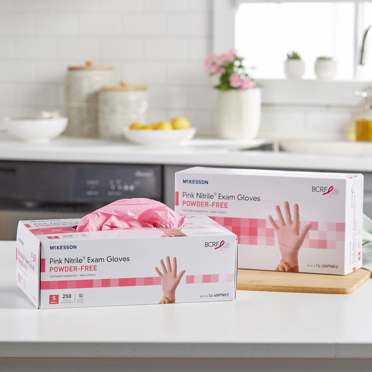 McKesson Pink Nitrile Disposable Nitrile Exam Glove Standard Cuff Length