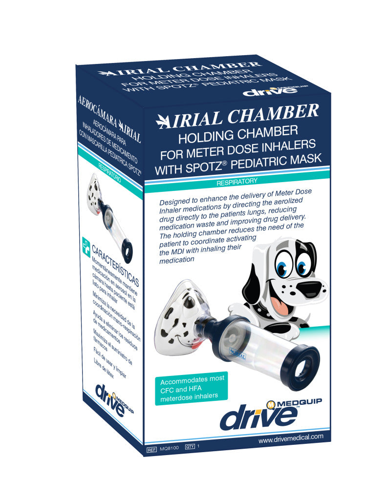 Airial Spotz® the Dog Mask with Meter Dose Inhaler Chamber By Drive Medical