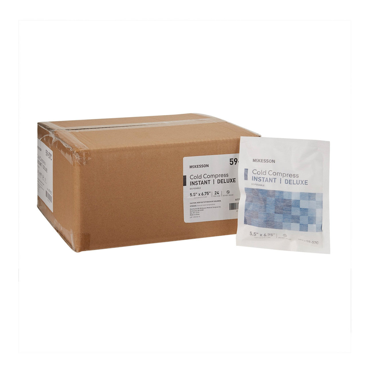 McKesson Instant Cold Pack General Purpose 6 x 9 Inch Plastic / Calcium Ammonium Nitrate / Water Disposable