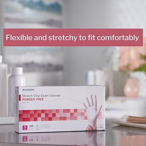 McKesson Stretch Vinyl Exam Gloves Non-Sterile Powder-Free