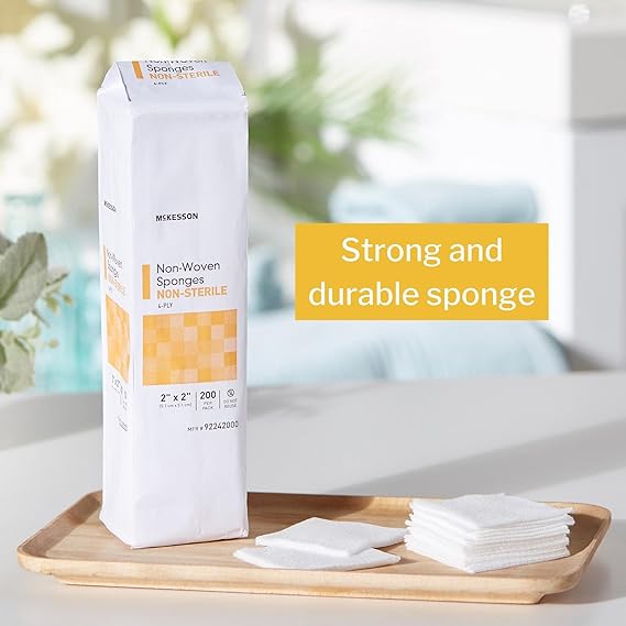 McKesson Non-Woven Sponges, Non-Sterile, 4-Ply, Polyester/Rayon