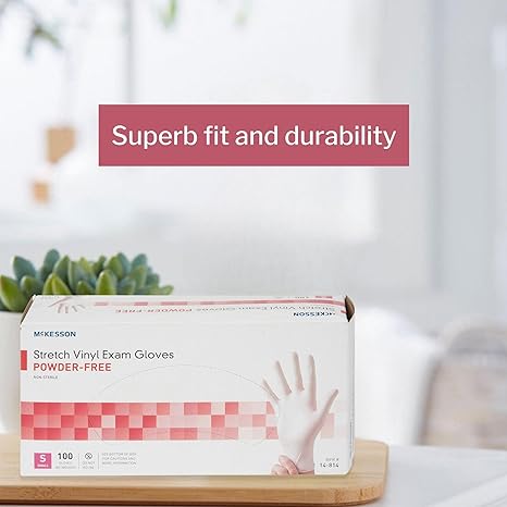 McKesson Stretch Vinyl Exam Gloves Non-Sterile Powder-Free