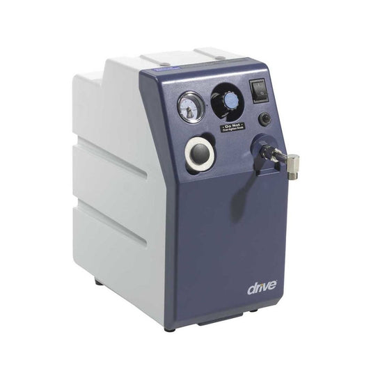 Drive Medical portable oxygen compressor with pressure gauge hose connector and power switch Heavy Duty 50 PSI Compressor