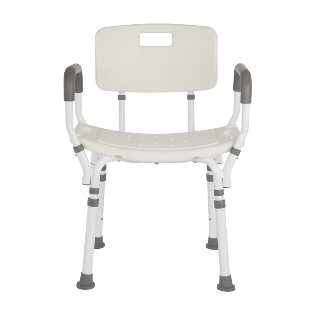 Premium Shower Chair with Back and Padded Arms (B2250WH) By Lifestyle