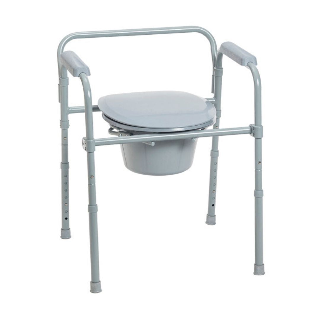 Drive Medical Folding Steel Commode 11148N-4
