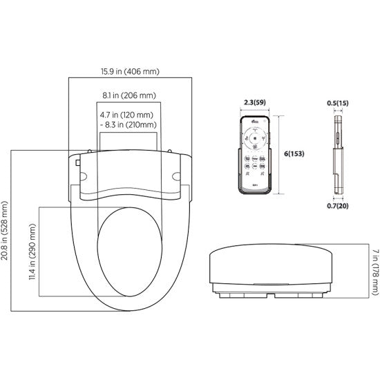 Haven Elongated Plastic Bidet Toilet Seat (HV-3000E) By Bemis