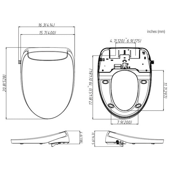 Haven Elongated Plastic Bidet Toilet Seat (HV-5000E) By Bemis