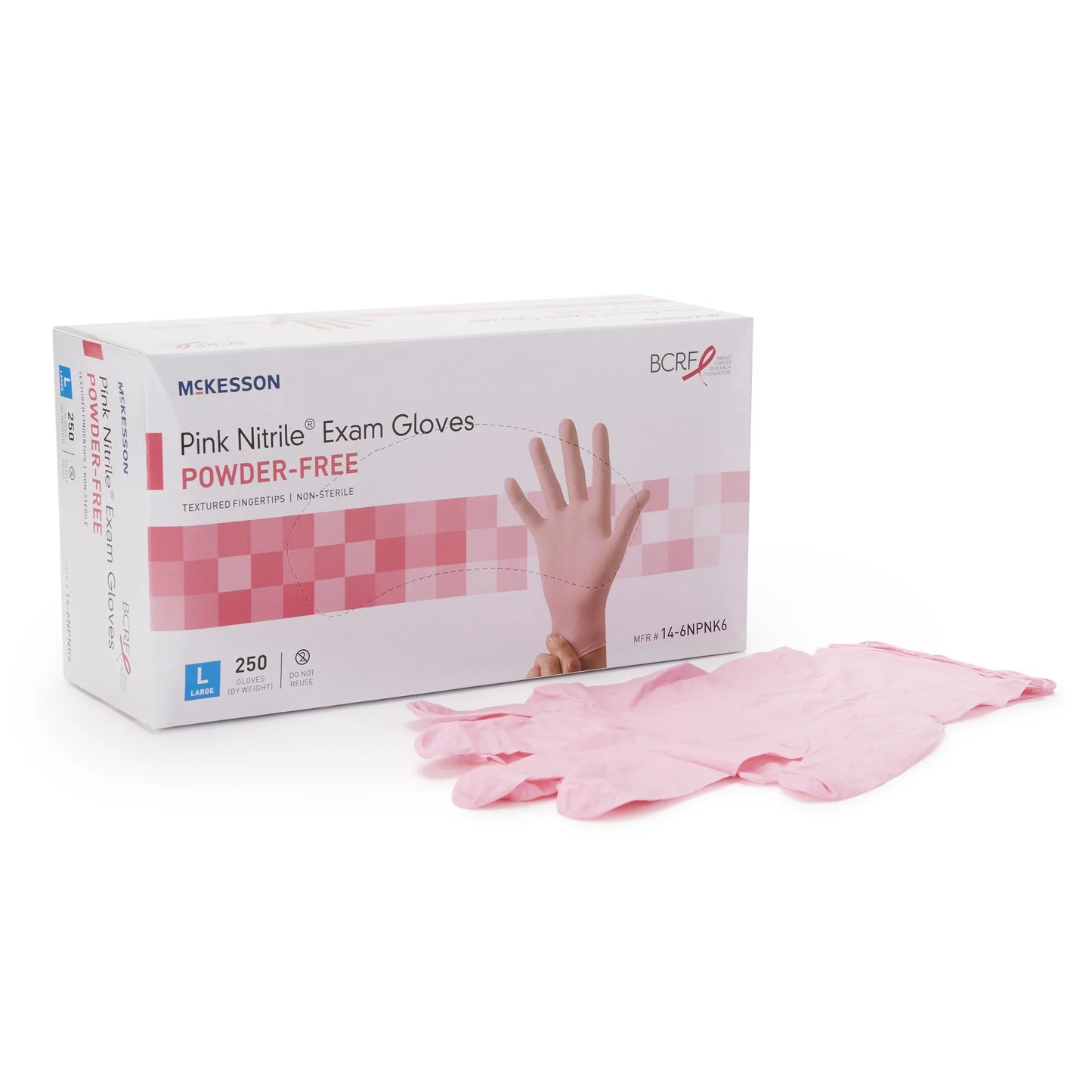 McKesson Pink Nitrile Disposable Nitrile Exam Glove Standard Cuff Length