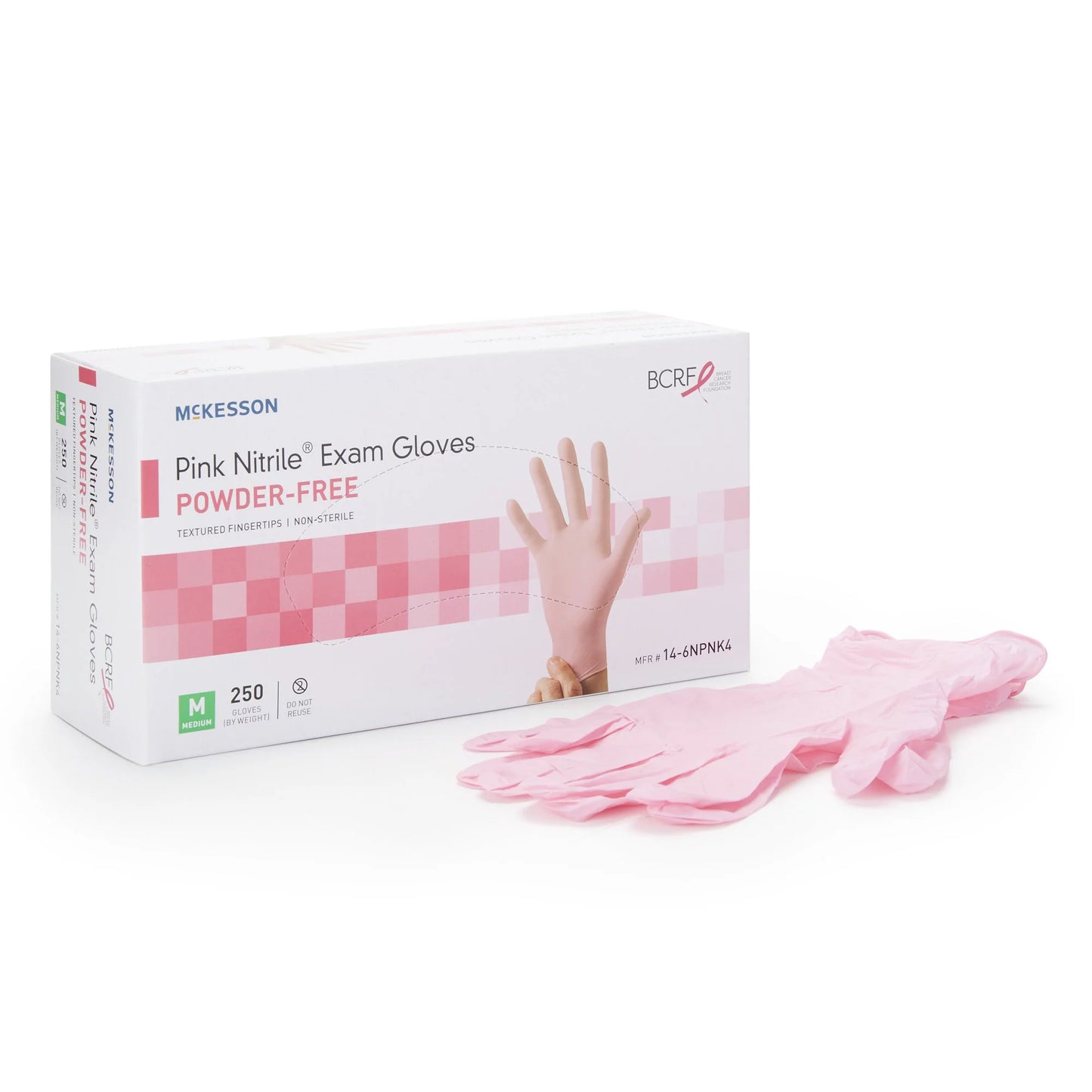 McKesson Pink Nitrile Disposable Nitrile Exam Glove Standard Cuff Length