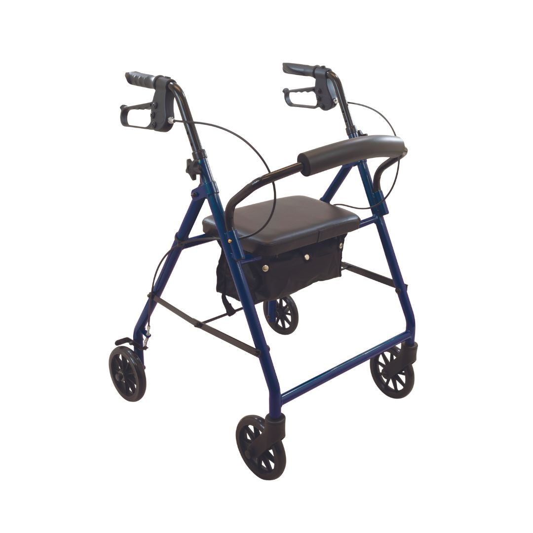 ProBasics Steel Rollator 6″ Wheels Burgundy & Blue By Compass