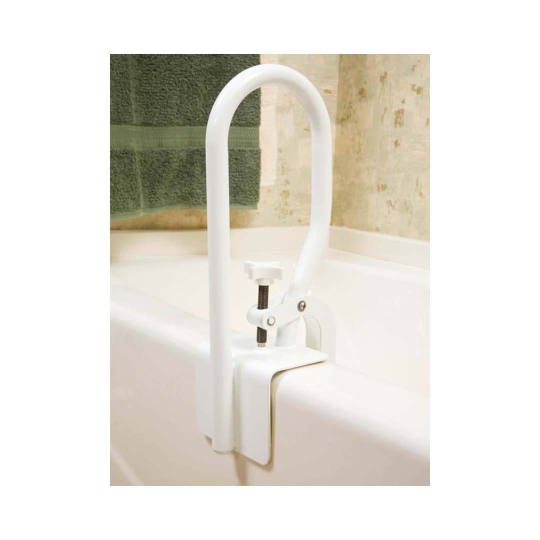 Carex White Bathtub Rail Adjustable Tub Safety Grab Bar FGB20400 0000 By Compass Health