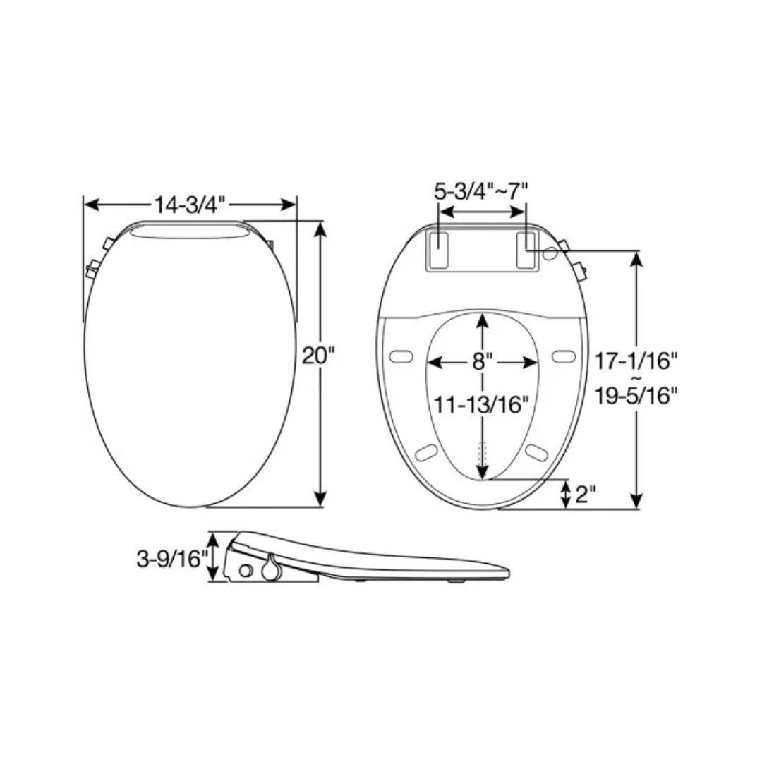 Haven Elongated Plastic Bidet Toilet Seat (HV2000E) By Bemis