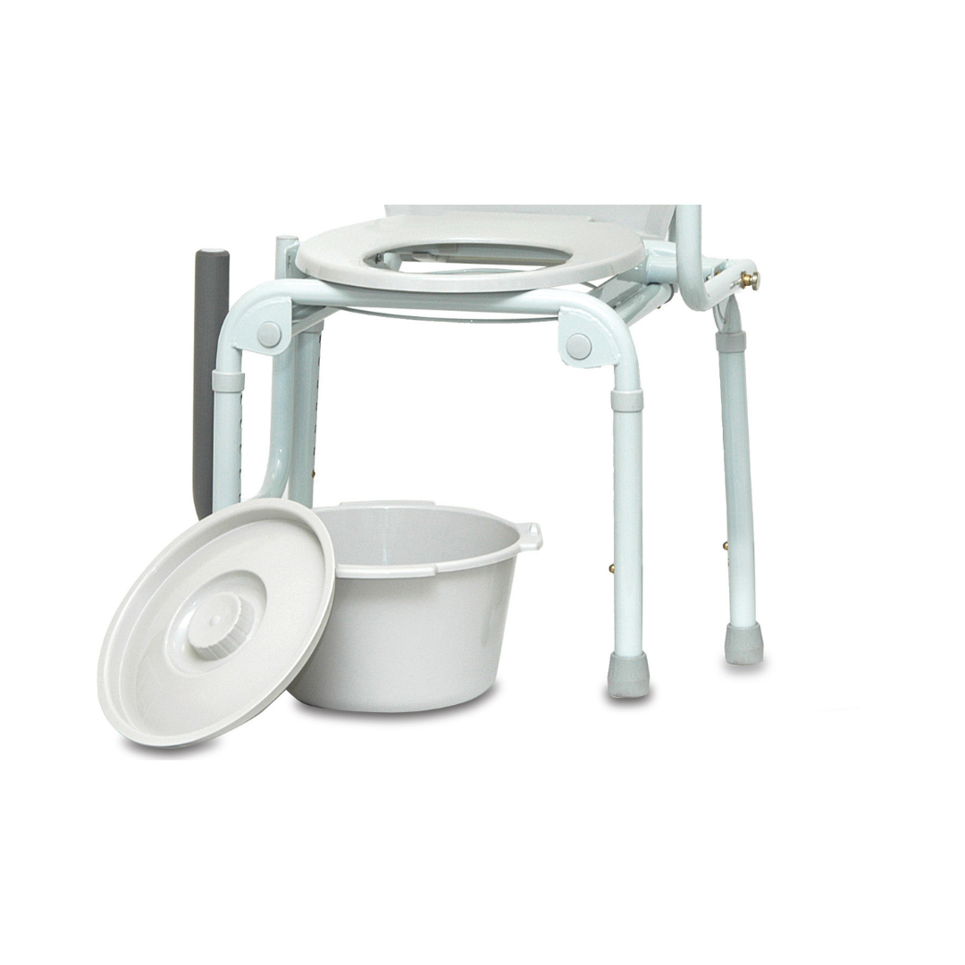 ProBasics Steel Drop-Arm Commode 300 lb Patient Transfer Commode BSDAC By Compass Health