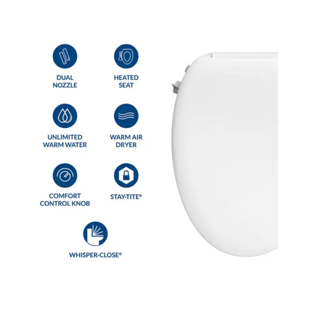 Haven Elongated Plastic Bidet Toilet Seat (HV2000E) By Bemis