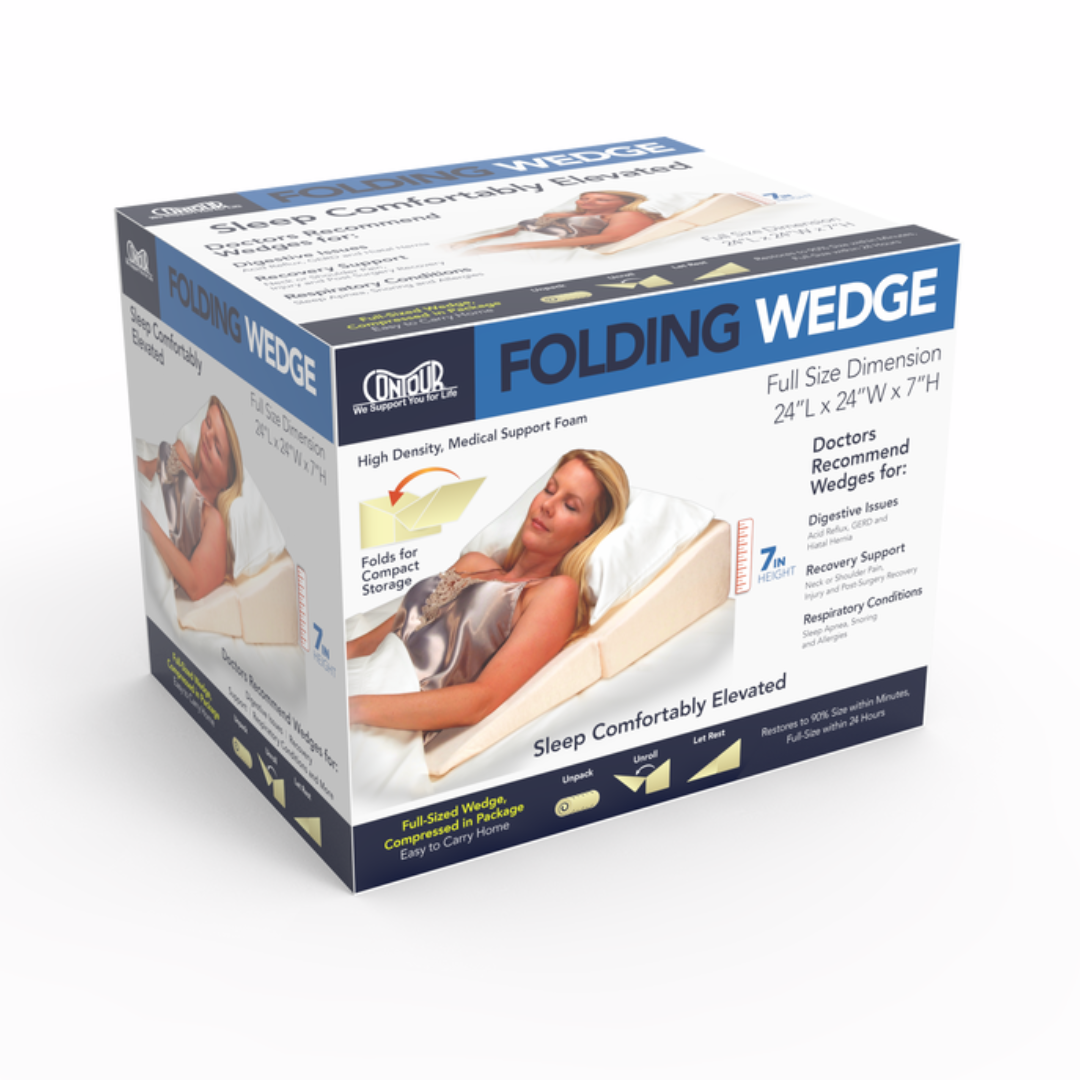 Elevated Sleep Folding Wedge by Contour – Back & Acid Reflux Support Pillow
