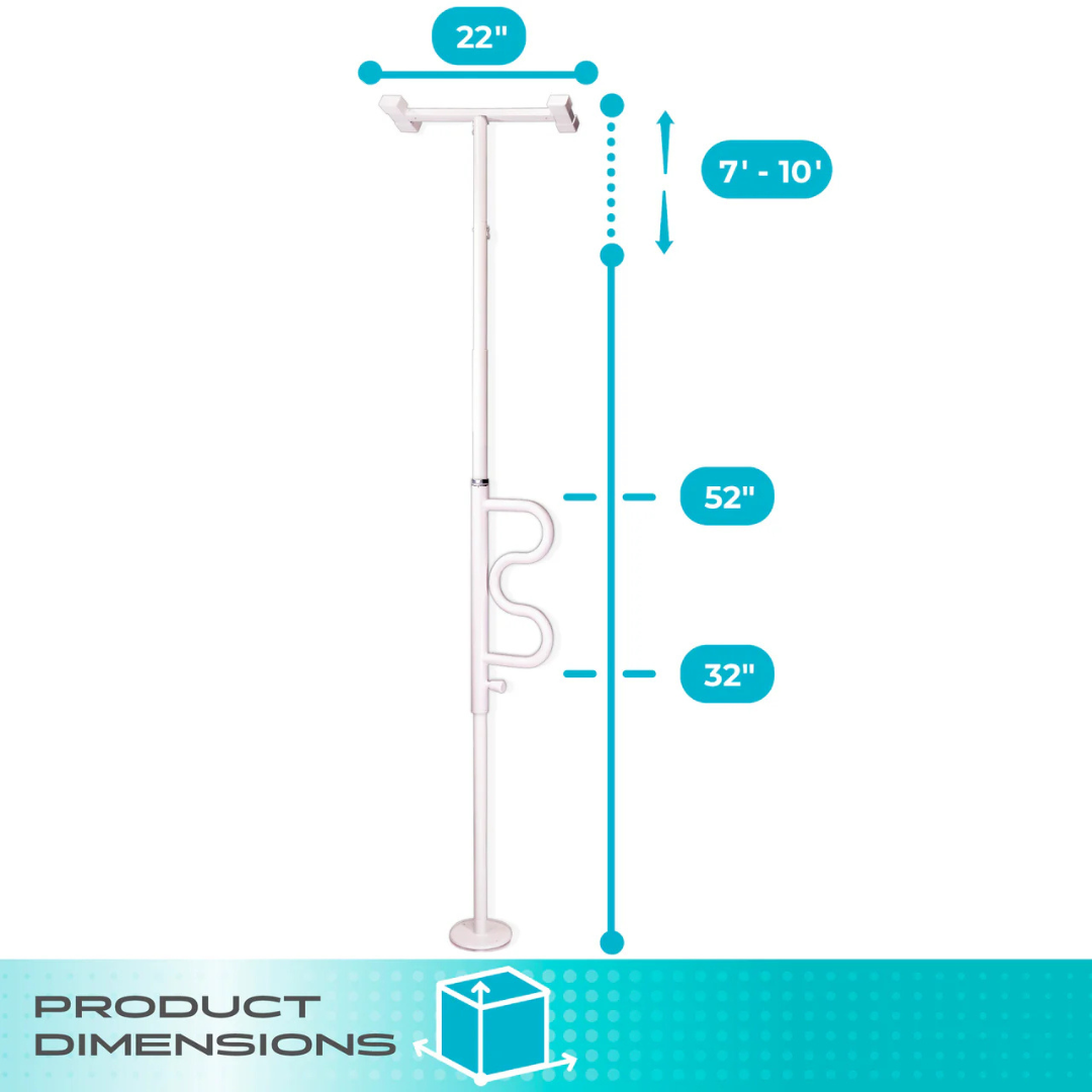 Stander Wonder Pole with Rotating Ladder Grab Bar Floor to Ceiling Support 1100W By Stander