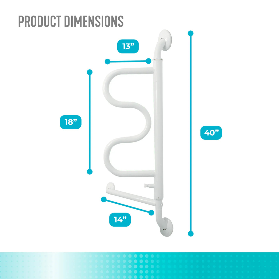 Stander The Curve Grab Bar Wall Mounted Pivoting Safety Rail 9000 By Stander