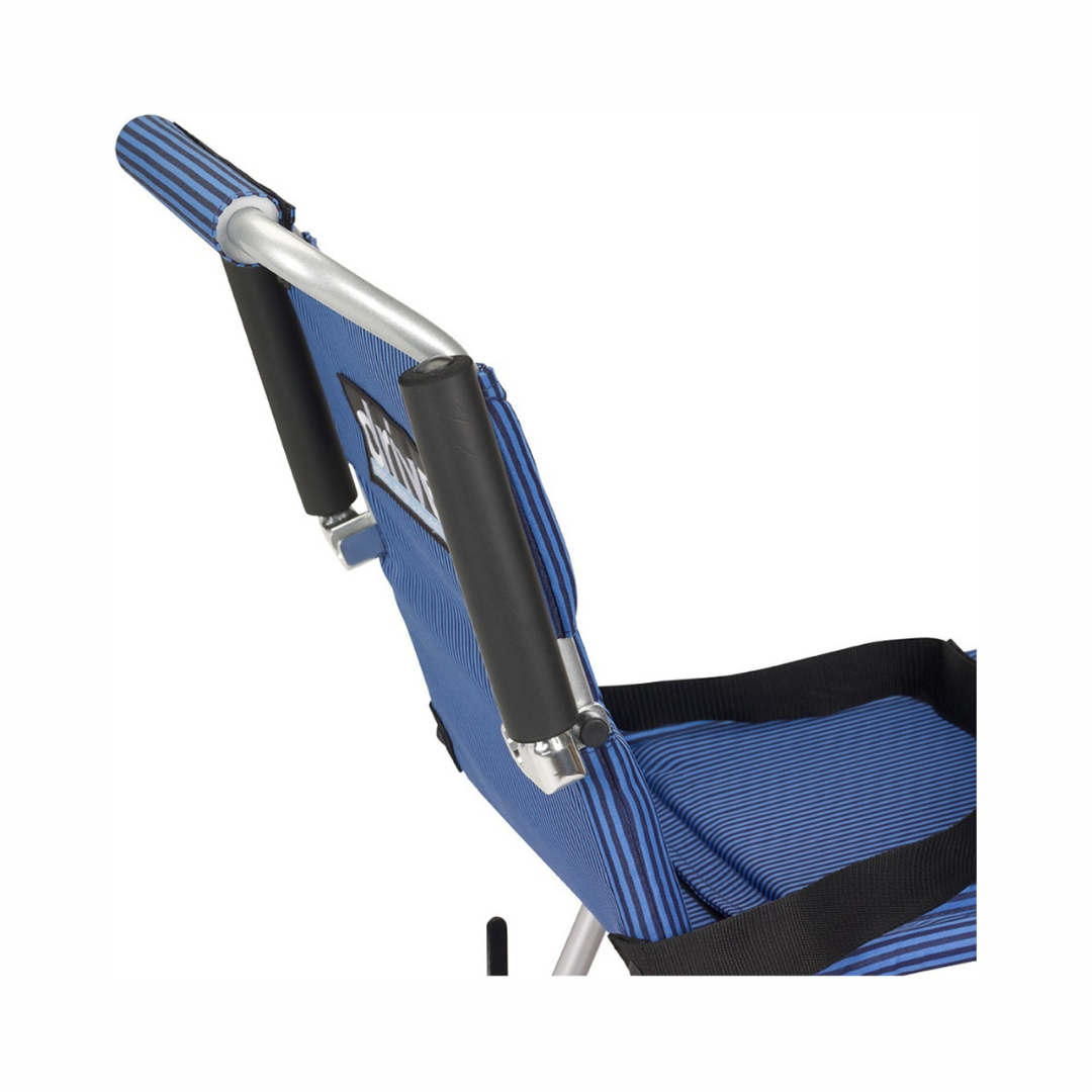 Drive Medical Super Light Folding Transport Chair SL18 in blue with padded handles