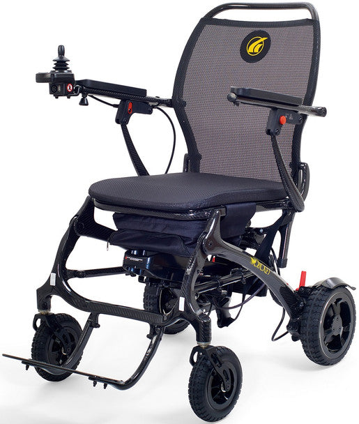 GOLDEN TECHNOLOGIES Cricket Carbon Fiber Foldable Electric Power Chair in black side view