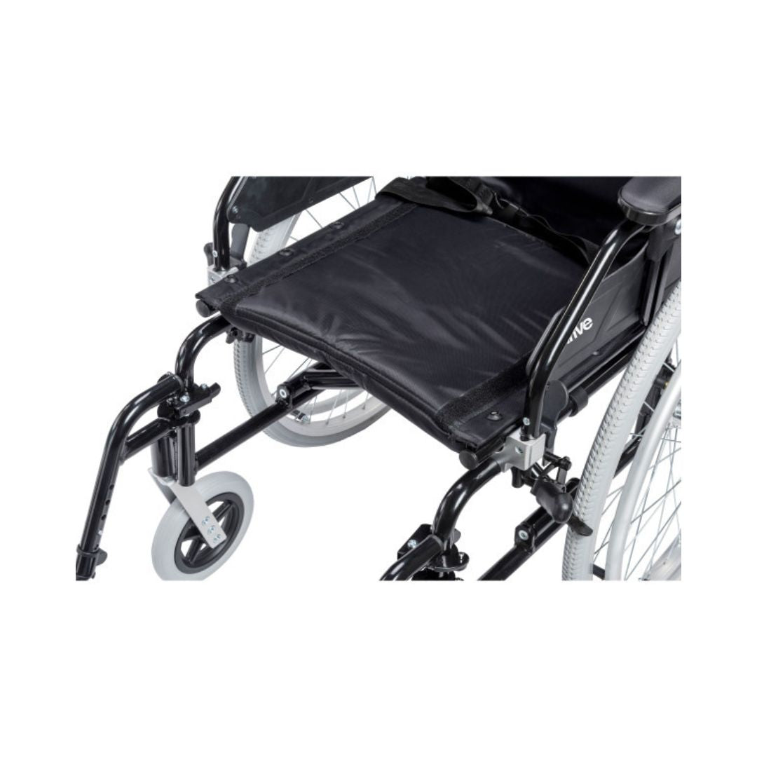 Drive Medical Lynx Ultra Lightweight Wheelchair with a black seat and handlebars