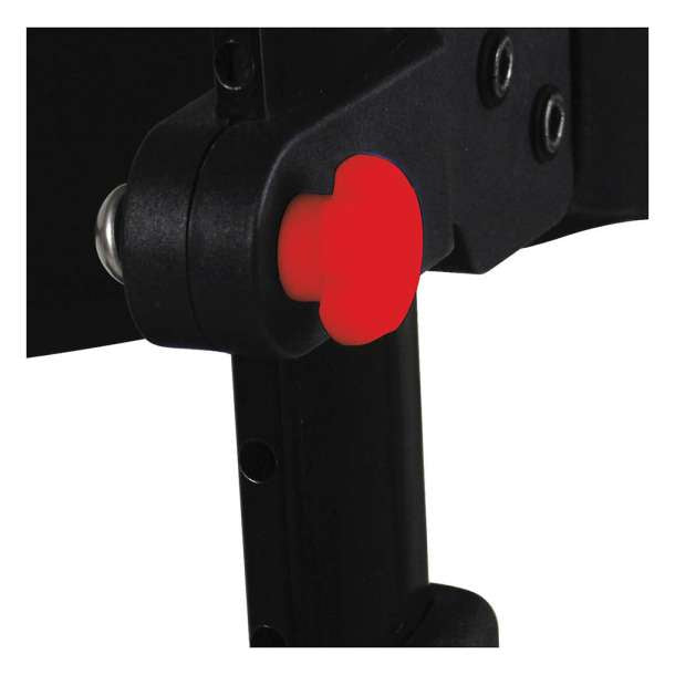 Close-up of red adjustment knob on the Nitro Euro Style Aluminum Rollator Walker by Drive Medical