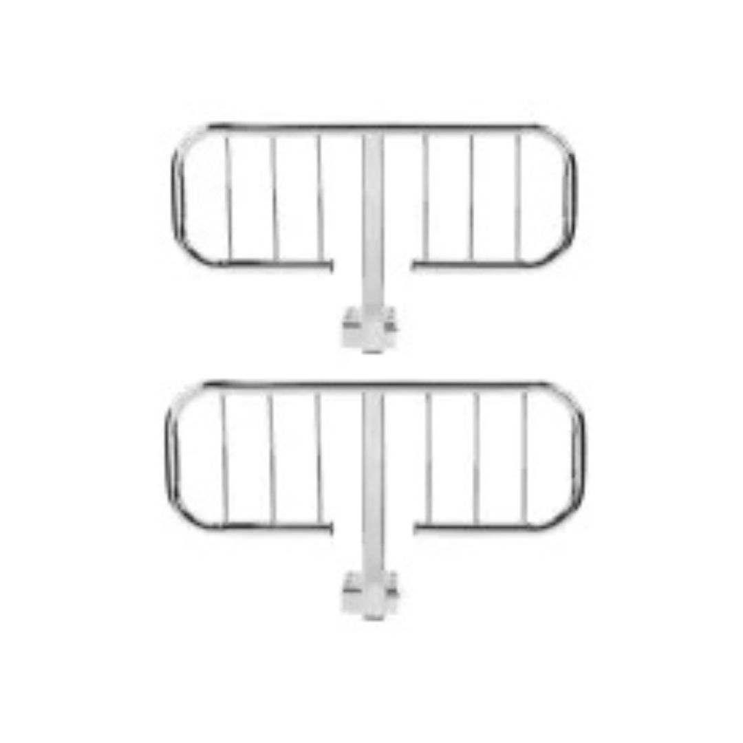 Transfer Master Half Bed Assist Rails in silver metal for bedside safety and support