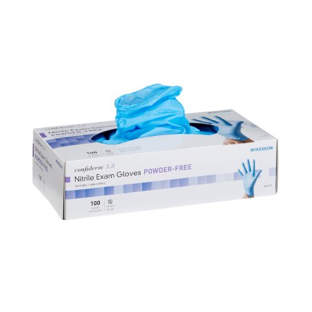 McKesson Confiderm 3.8 Disposable Nitrile Exam Glove box containing 100 powder-free gloves