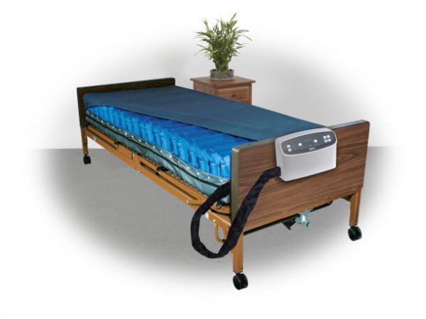 Drive Medical Med-Aire Plus 8 Alternating Pressure and Low Air Loss Mattress System on hospital bed