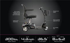 Pride Mobility Go Go Ultra X 3-Wheel Mobility Scooter with foldable seat and front basket