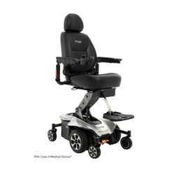 Pride Jazzy Air 2 Elevating Power Chair by Pride Mobility in black with adjustable armrests and padded seat