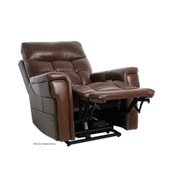 Pride Mobility VivaLift Ultra PLR4955M brown leather lift recliner chair with extended footrest