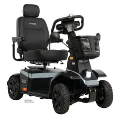 PX4 Heavy Duty 4 Wheel Mobility Scooter by Pride Mobility with black padded seat and front basket