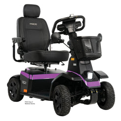 Pride Mobility PX4 Heavy Duty 4 Wheel Mobility Scooter with comfortable black seat and front basket