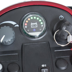 Victory 9 4 Wheel power wheelchair control panel with battery indicator and key ignition by Pride Mobility