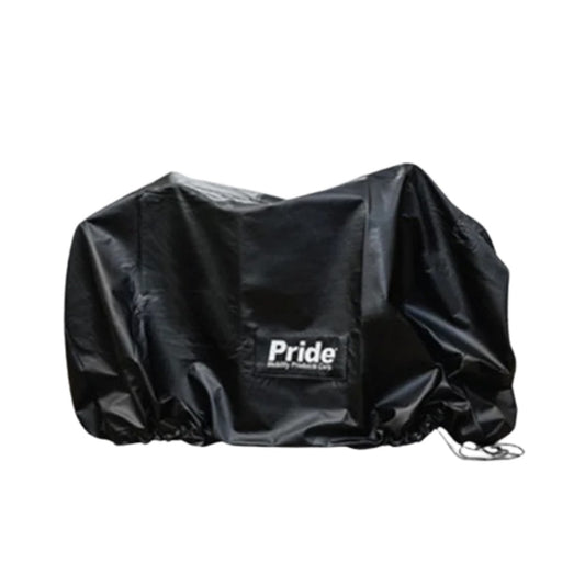 Pride Mobility black Weather Cover for mobility scooters with protective waterproof design