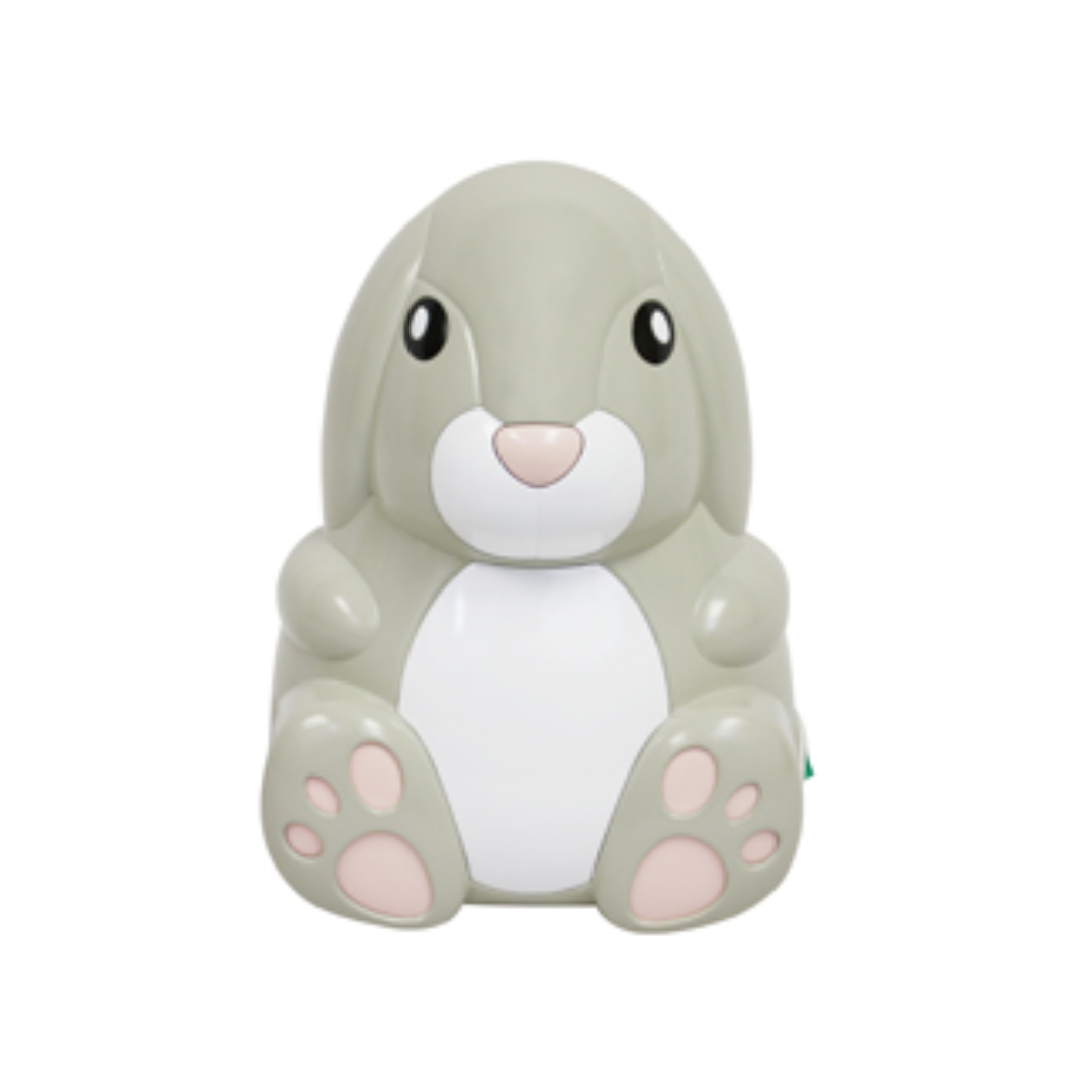 Roscoe Bunny Pediatric Nebulizer by compass Health Brands designed as a cute gray bunny for children