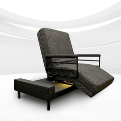 Modern adjustable black recliner chair with padded armrests from THE INDEPENDENCE BED collection