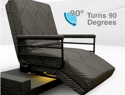 THE INDEPENDENCE BED adjustable chair feature that turns 90 degrees for easy positioning