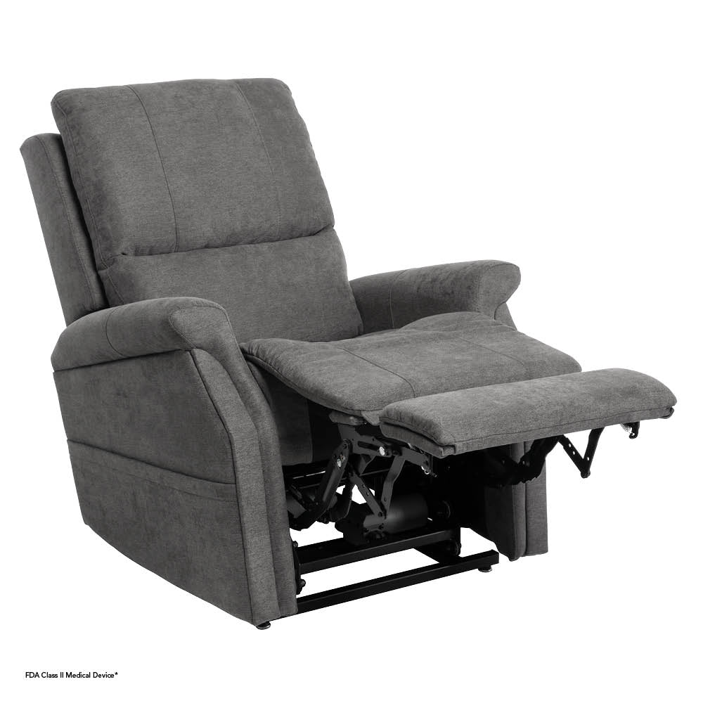 Pride Mobility VivaLift Metro 2 PLR925M gray fabric lift recliner chair with extended footrest
