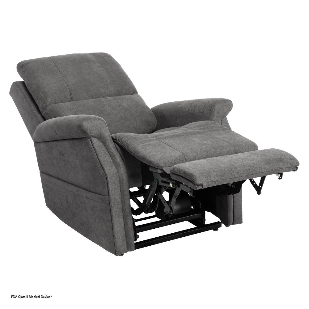 Pride Mobility VivaLift Metro 2 PLR925M gray cushioned lift recliner chair with extended footrest