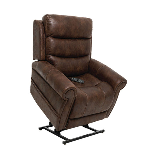 Pride Mobility VivaLift Tranquil 2 PLR935LT brown lift recliner chair with plush cushioning and remote control