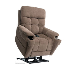 Pride Mobility VivaLift Ultra PLR4955L brown lift recliner chair with plush cushions and remote control