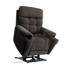 Pride Mobility VivaLift Ultra PLR4955L power lift recliner chair in dark gray fabric with remote control
