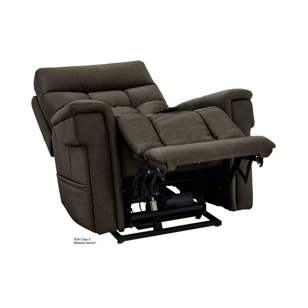 Pride Mobility VivaLift Ultra PLR4955L power lift recliner chair in dark brown fabric