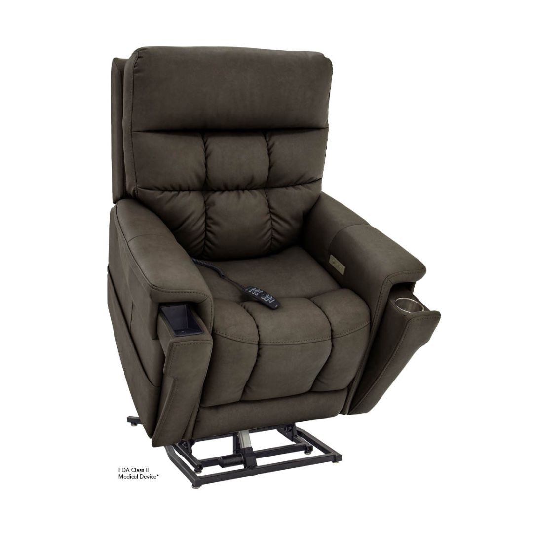 Pride Mobility VivaLift Ultra PLR4955L power lift recliner chair in dark brown upholstery