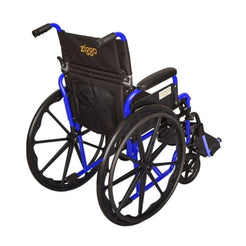 Ziggo Lightweight Pediatric Wheelchair for Kids & Children with blue frame and black seat by Circle Specialty