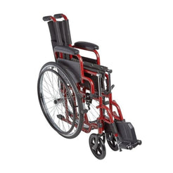 Ziggo Lightweight Pediatric Wheelchair for Kids & Children in red with black seat and armrests