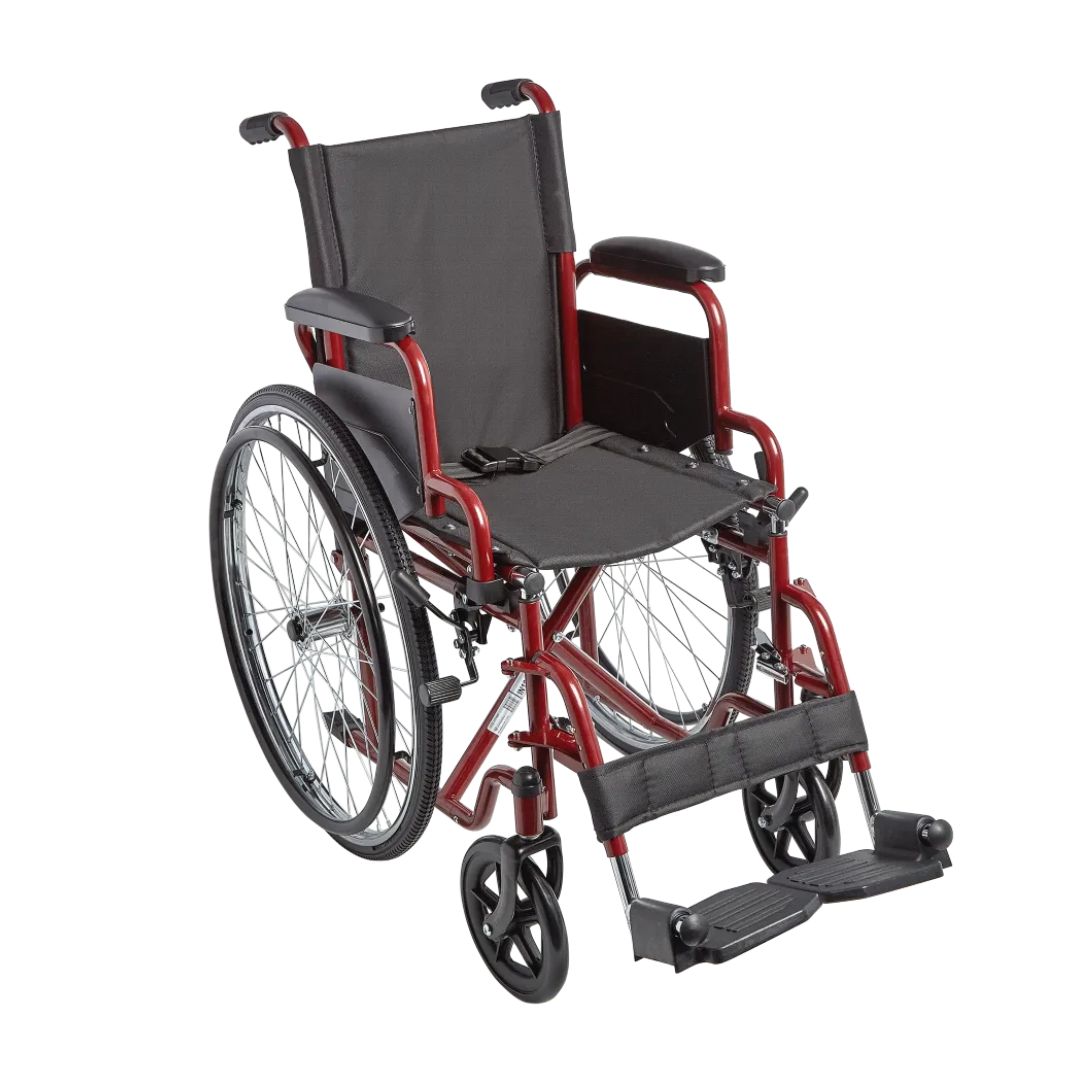 Ziggo Lightweight Pediatric Wheelchair for Kids & Children with red frame and black seat from Circle Specialty