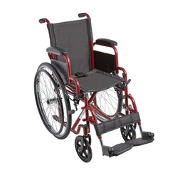 Ziggo Lightweight Pediatric Wheelchair for Kids & Children with red frame and black seat from Circle Specialty