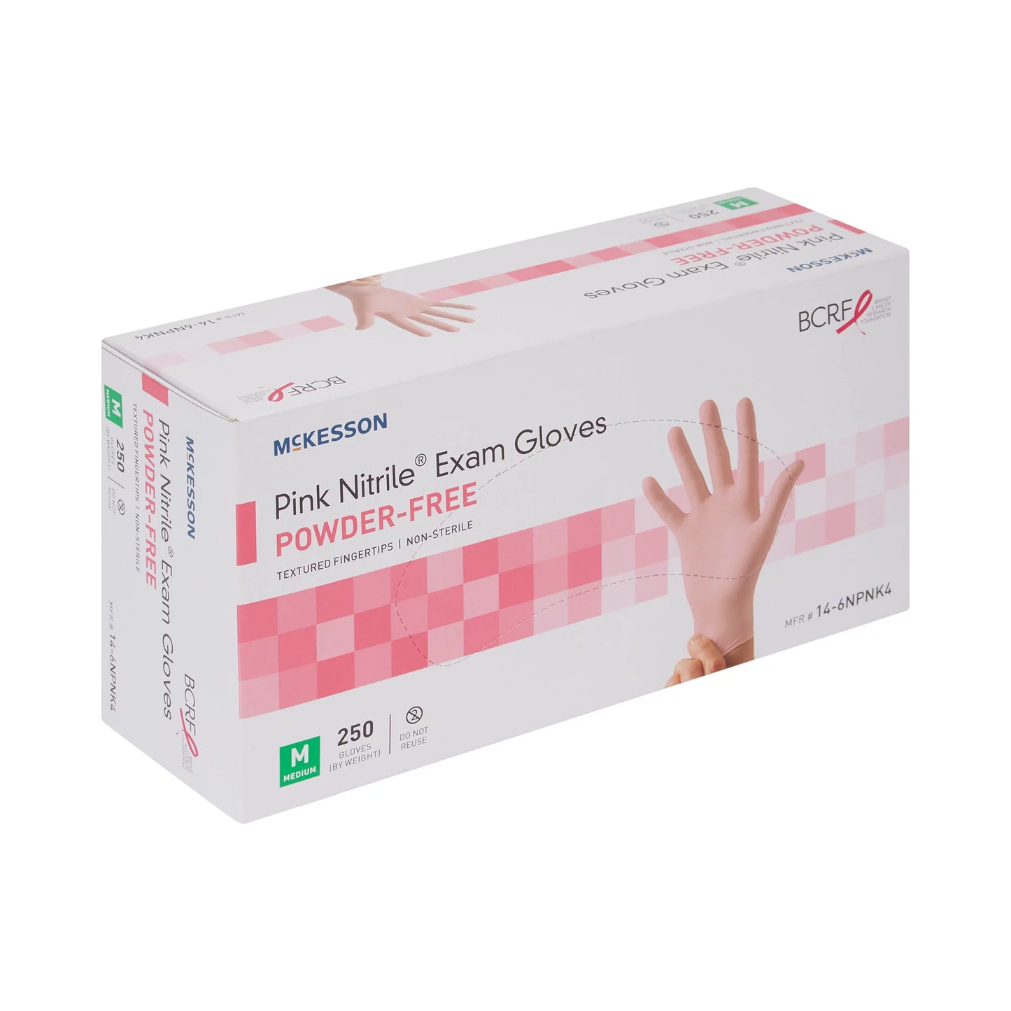 McKesson Pink Nitrile Disposable Nitrile Exam Glove Standard Cuff Length